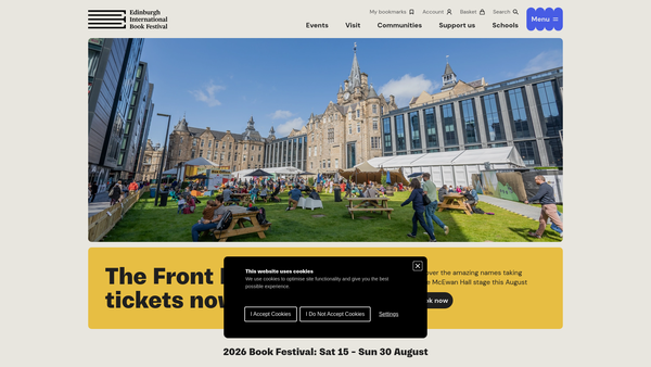 Screenshot of the Edinburgh International Book Festival Limited website