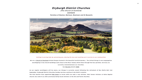 Screenshot of the Dryburgh District Churches (Church of Scotland) website