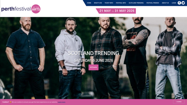 Screenshot of the Perth Festival Of The Arts Ltd website