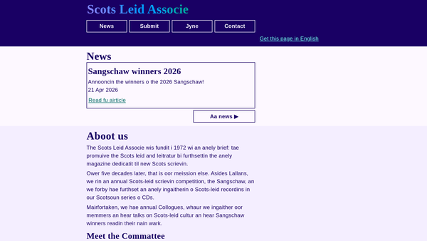 Screenshot of the Scots Language Society website