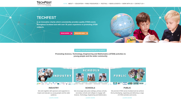 Screenshot of the Techfest website