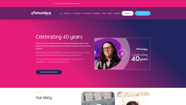 Screenshot of the Penumbra website