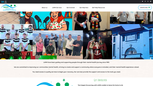Screenshot of the Lanarkshire Association For Mental Health website