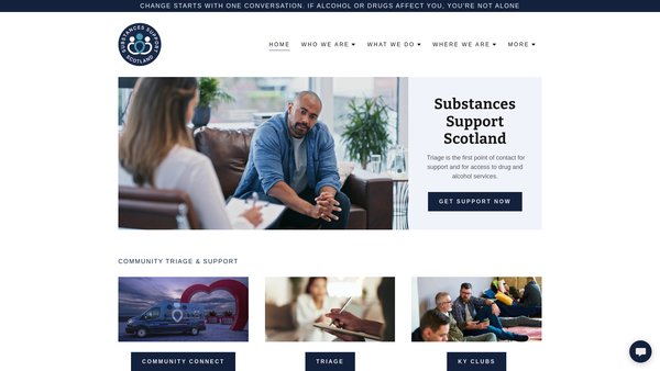 Screenshot of the Substance Support Scotland Ltd. website