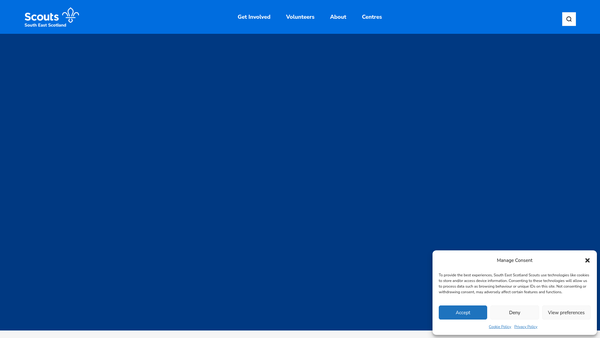 Screenshot of the South East Scotland Regional Scout Council website