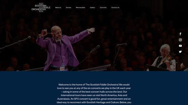Screenshot of the Scottish Fiddle Orchestra website