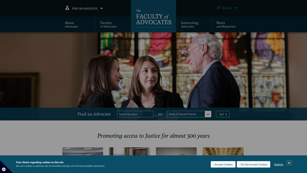 Screenshot of the Faculty Of Advocates - Faculty Funds website