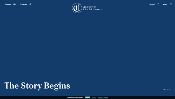 Screenshot of the Craigclowan School Ltd website