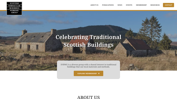 Screenshot of the Scottish Vernacular Buildings Working Group website