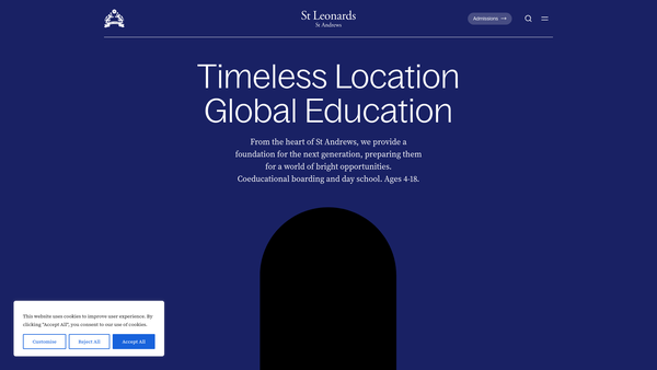 Screenshot of the St Leonards School website