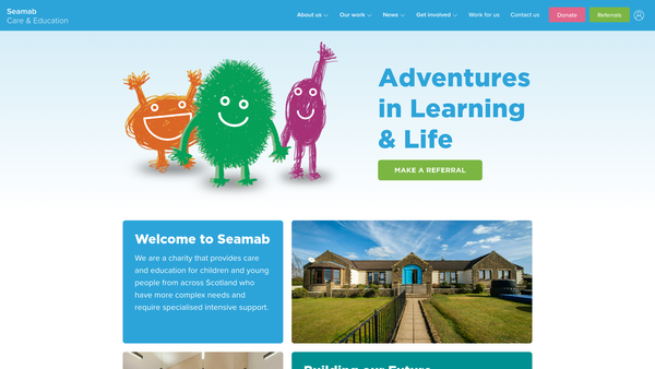 Screenshot of the Seamab website
