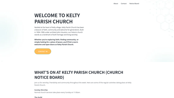 Screenshot of the Kelty Church Of Scotland website