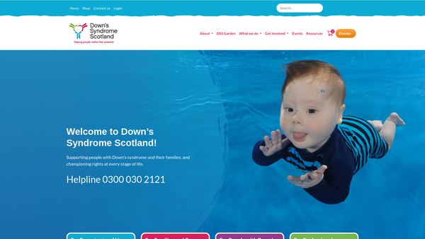 Screenshot of the Down's Syndrome Scotland website