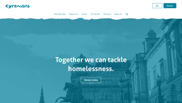 Screenshot of the Cyrenians website