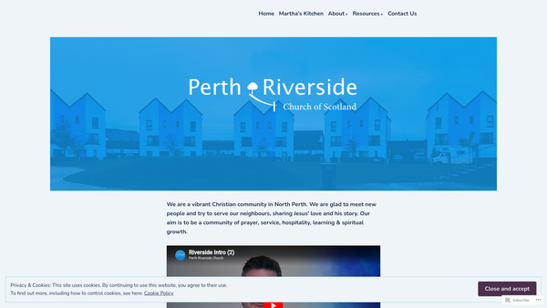 Screenshot of the Perth Riverside Church of Scotland website