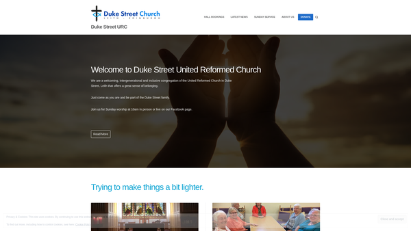Screenshot of the Duke St United Reformed Church website