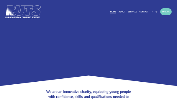 Screenshot of the Rural & Urban Training Scheme Limited website