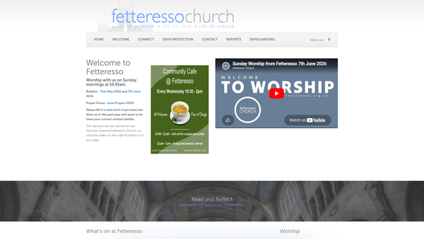 Screenshot of the Stonehaven Fetteresso Church of Scotland website