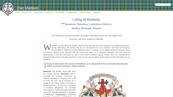 Screenshot of the Maitland Scottish Trust website