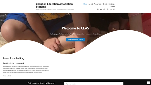 Screenshot of the Christian Education Association Scotland website