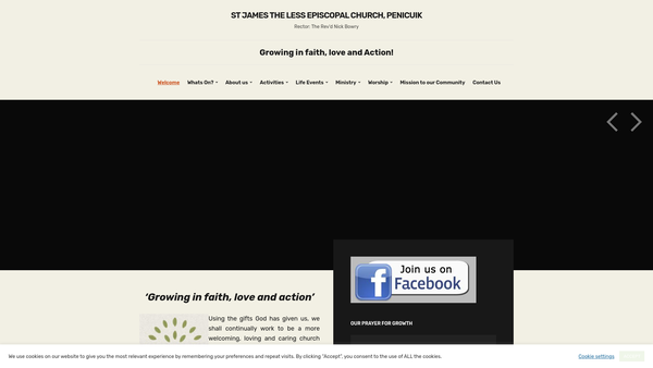 Screenshot of the St James Episcopal Church: Penicuik website
