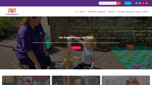 Screenshot of the Home-Start Clackmannanshire website