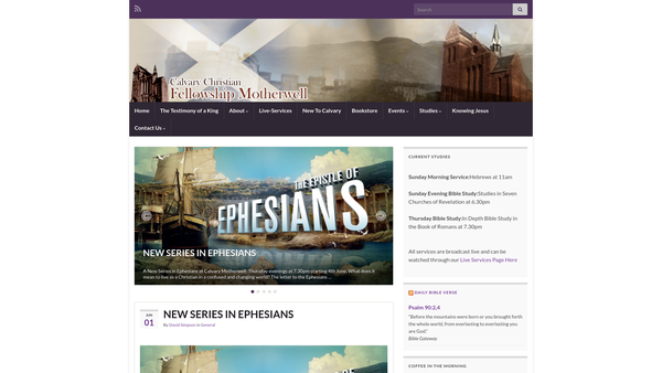 Screenshot of the Calvary Christian Fellowship Motherwell website