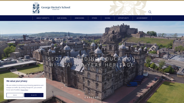 Screenshot of the George Heriot's Trust website