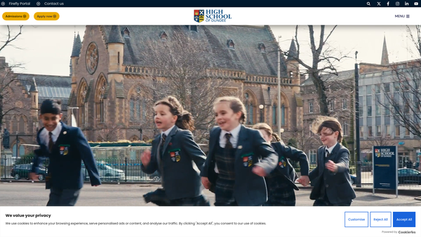 Screenshot of the Corporation of The High School of Dundee website