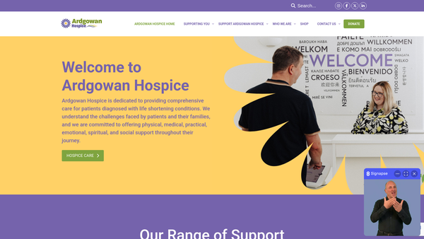 Screenshot of the Ardgowan Hospice Ltd website