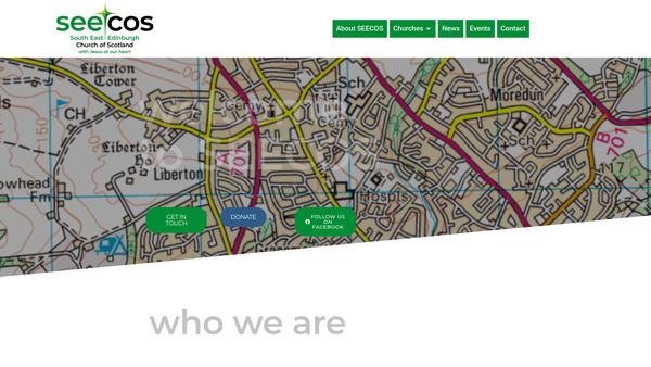 Screenshot of the Edinburgh: South East Edinburgh Church of Scotland website