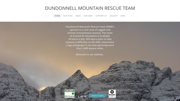 Screenshot of the Dundonnell Mountain Rescue Team SCIO website