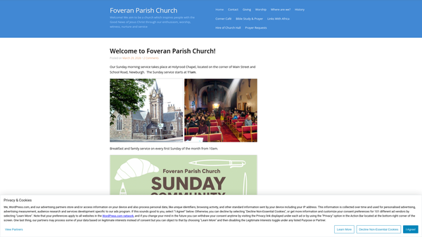 Screenshot of the Foveran Church Of Scotland website