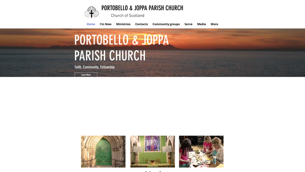 Screenshot of the Edinburgh: Portobello and Joppa Parish Church (Church of Scotland) website