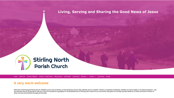 Screenshot of the Stirling North Parish Church of Scotland website