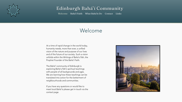 Screenshot of the Spiritual Assembly Of The Baha'is Of Edinburgh website