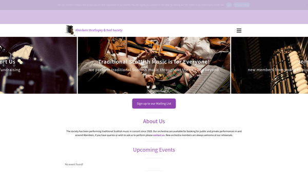 Screenshot of the Aberdeen Strathspey & Reel Society website
