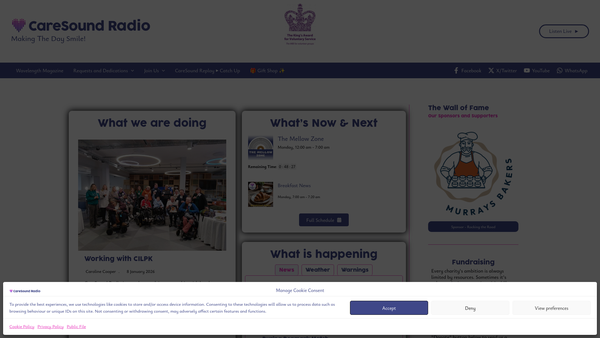Screenshot of the Hospital Radio Perth website