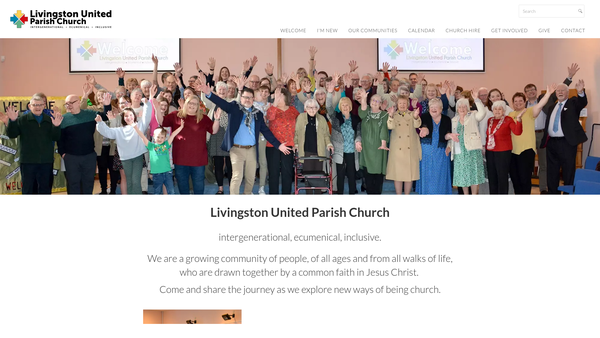 Screenshot of the Livingston United Parish Church website