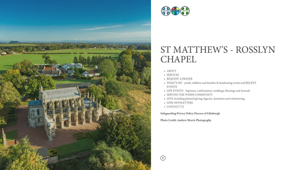 Screenshot of the Rosslyn Chapel Congregation website