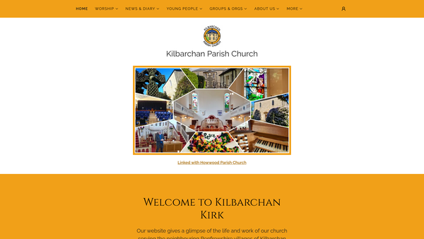 Screenshot of the Kilbarchan Parish Church (Church of Scotland) website