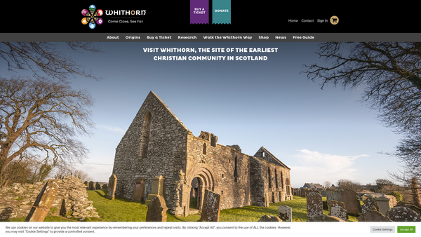 Screenshot of the The Whithorn Trust website