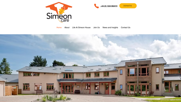 Screenshot of the Simeon Care For The Elderly Ltd website