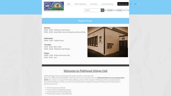 Screenshot of the Pathhead & District Community Association SCIO website