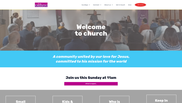 Screenshot of the Mission website