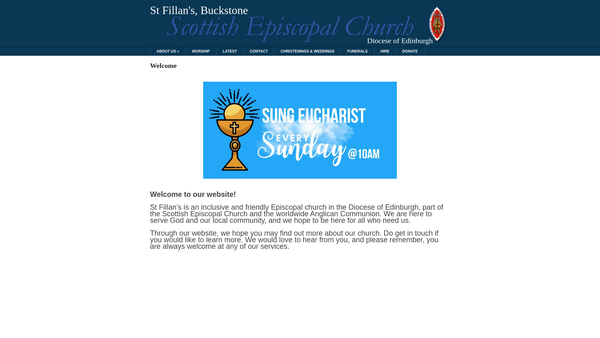 Screenshot of the St Fillans Church Edinburgh: Edinburgh website