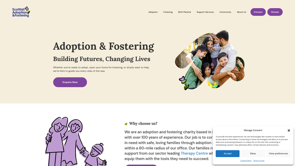 Screenshot of the Scottish Adoption website
