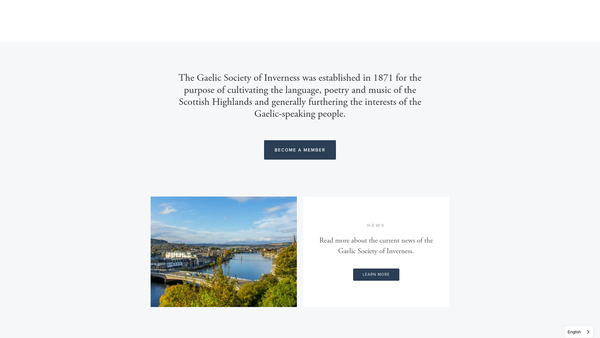 Screenshot of the Gaelic Society Of Inverness website