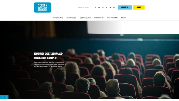 Screenshot of the Screen Education Edinburgh website