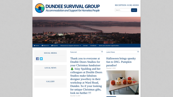 Screenshot of the Dundee Survival Group Charitable Company Ltd website